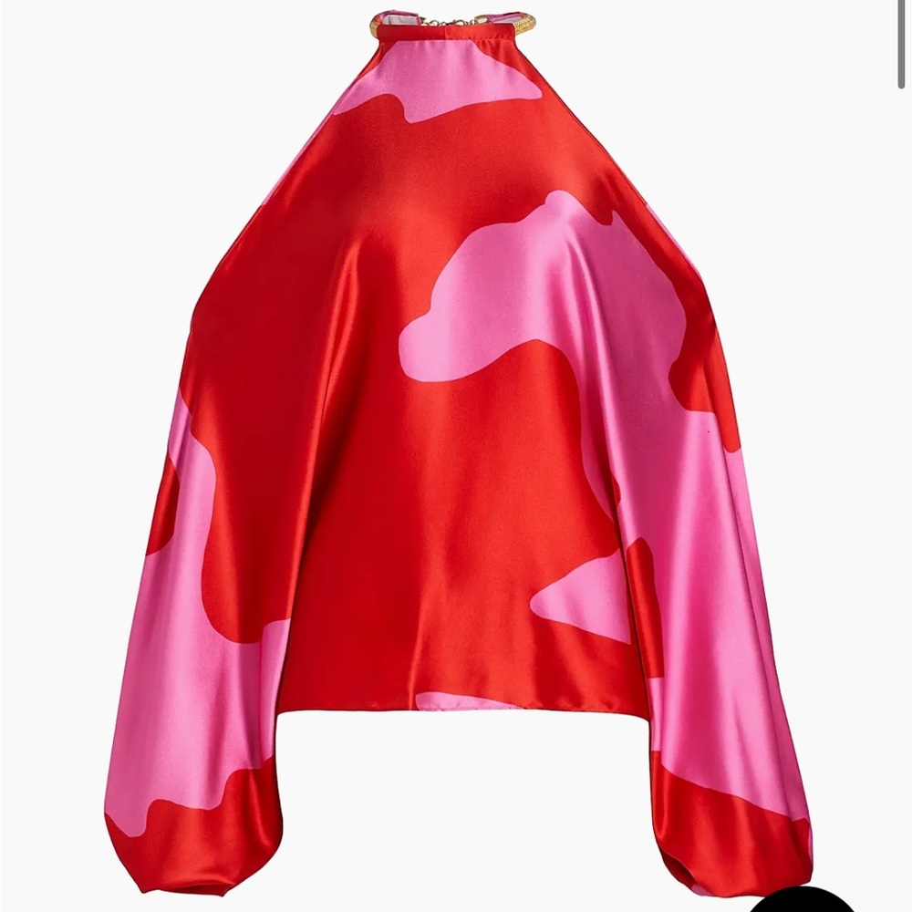 Silvia Tcherassi Janina Blouse Vermillion Pink Floral